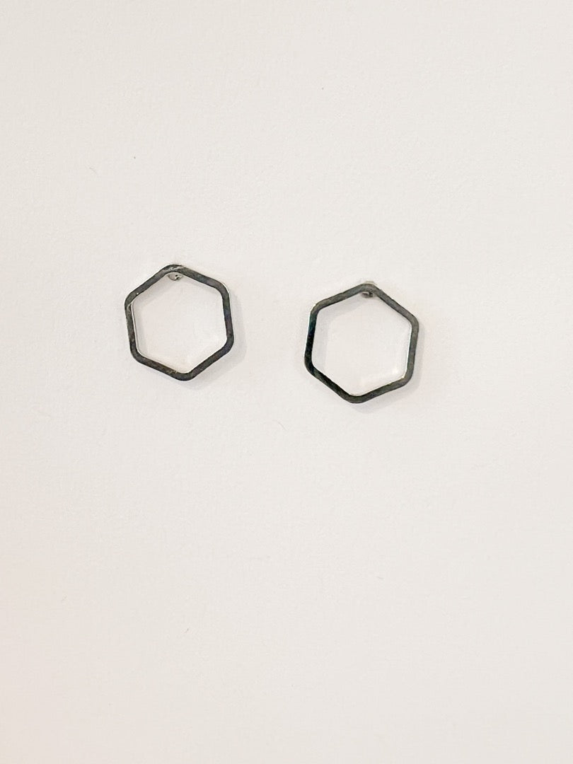 Hexagon Stud Earrings