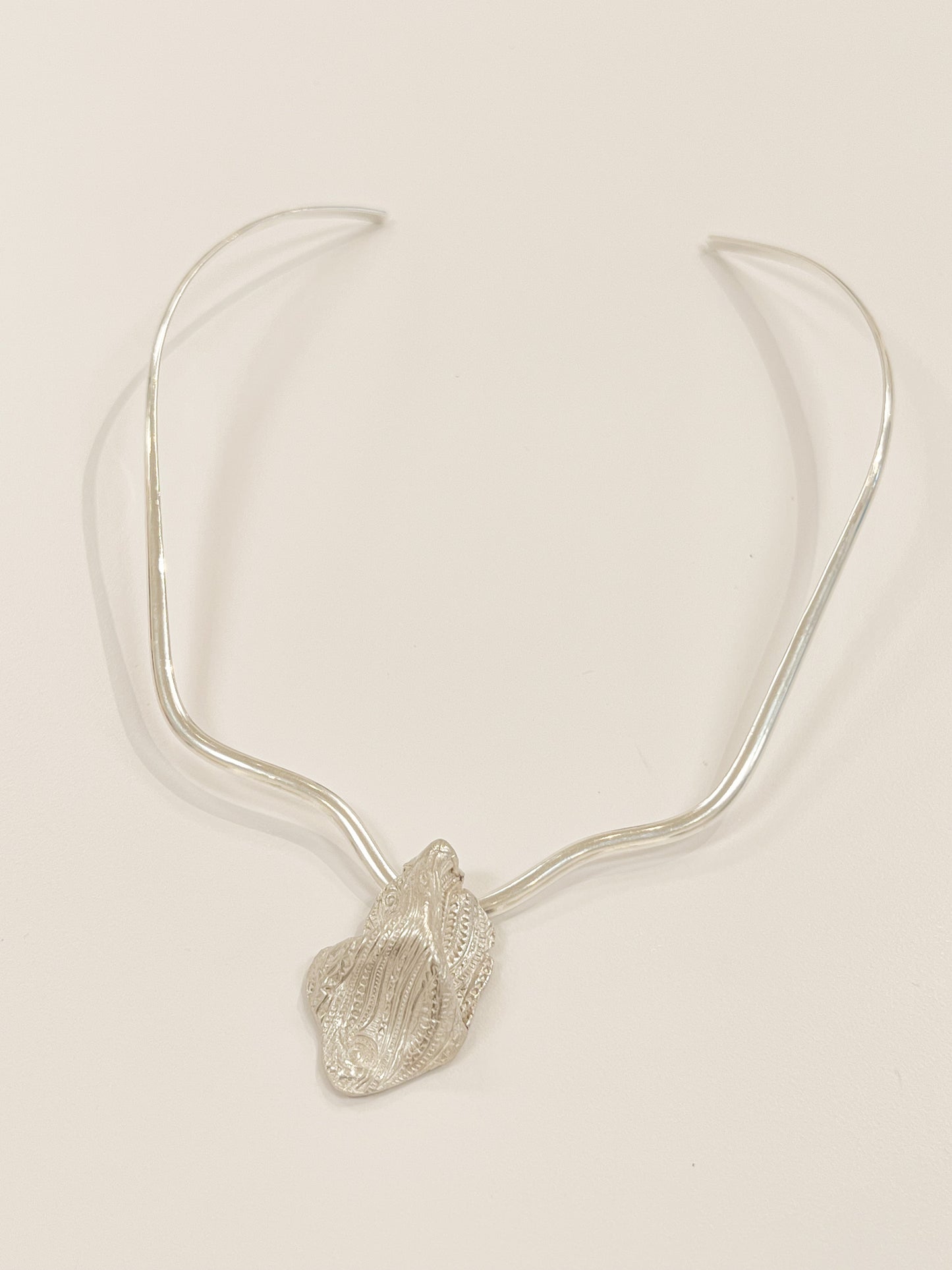 Free Form Silver Pendant Necklace