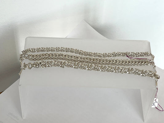 Medium Sterling Silver Byzantine Bracelet