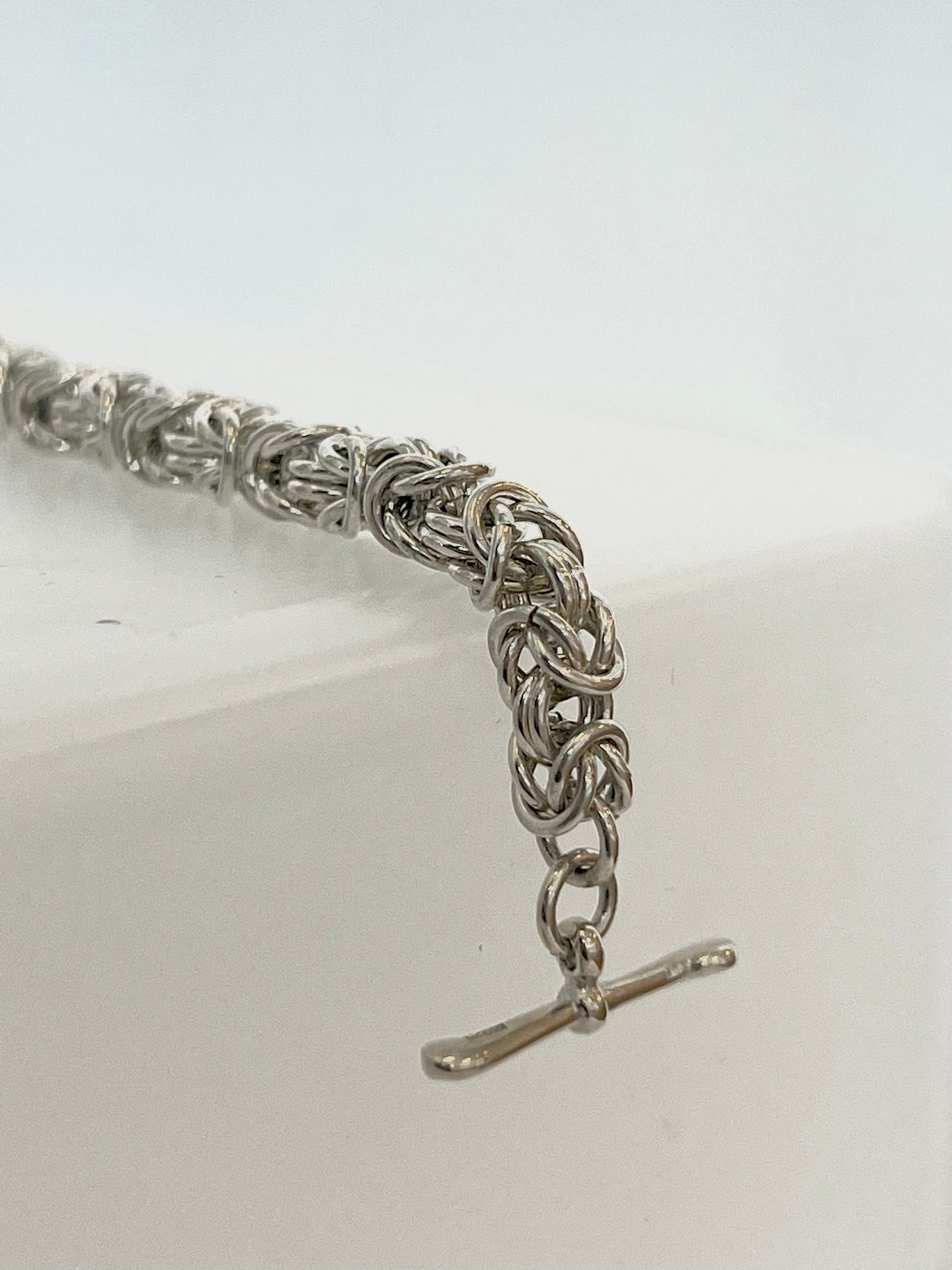 Medium Sterling Silver Byzantine Bracelet