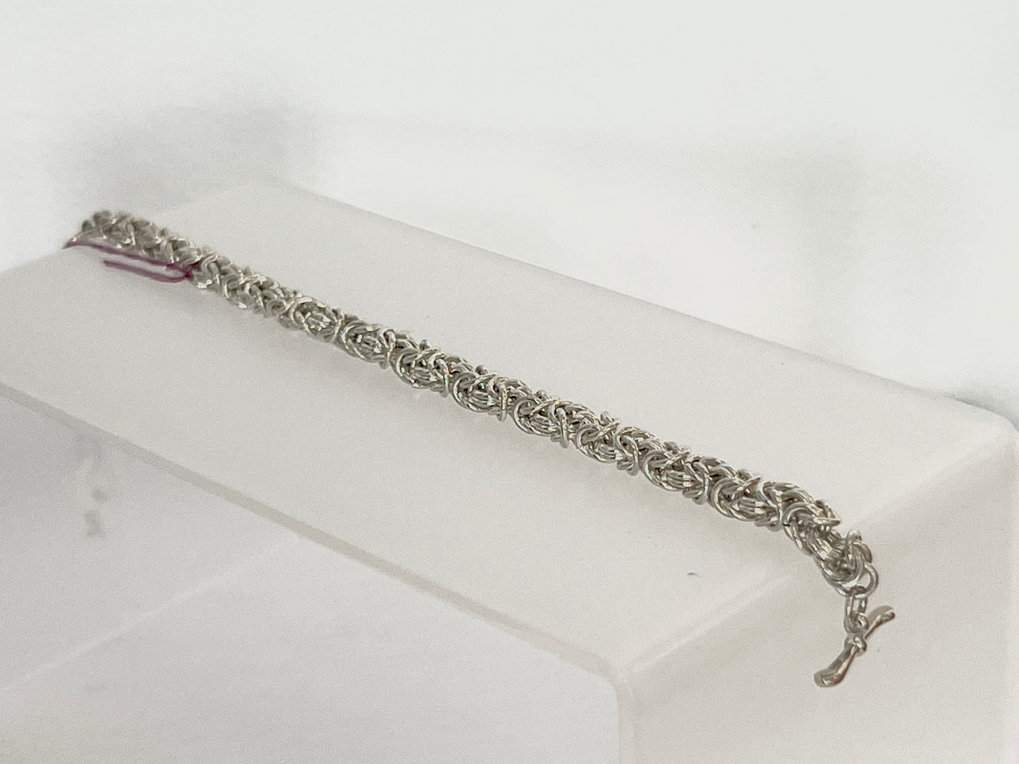 Medium Sterling Silver Byzantine Bracelet
