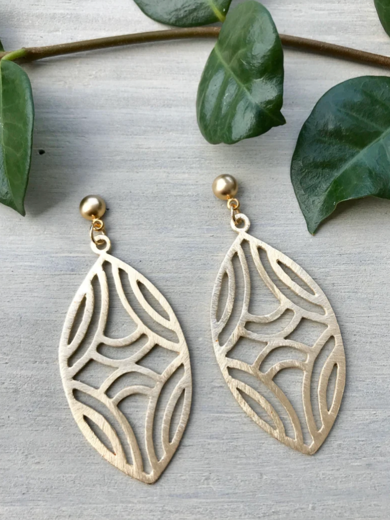 Brushed Marquis Earrings