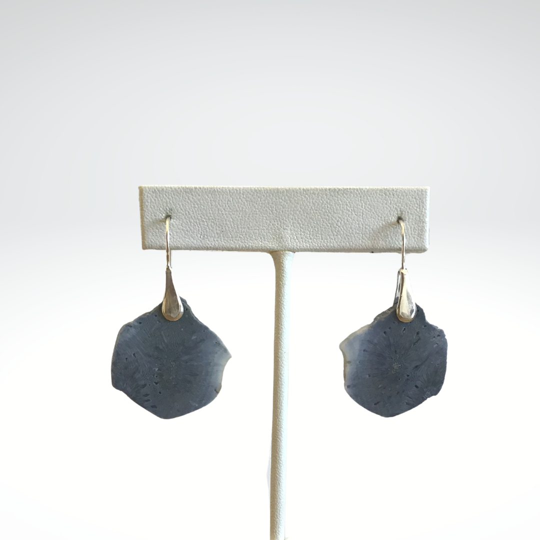Blue Sponge Coral Earrings