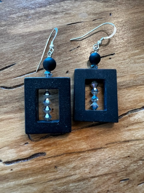 Onyx square Earrings