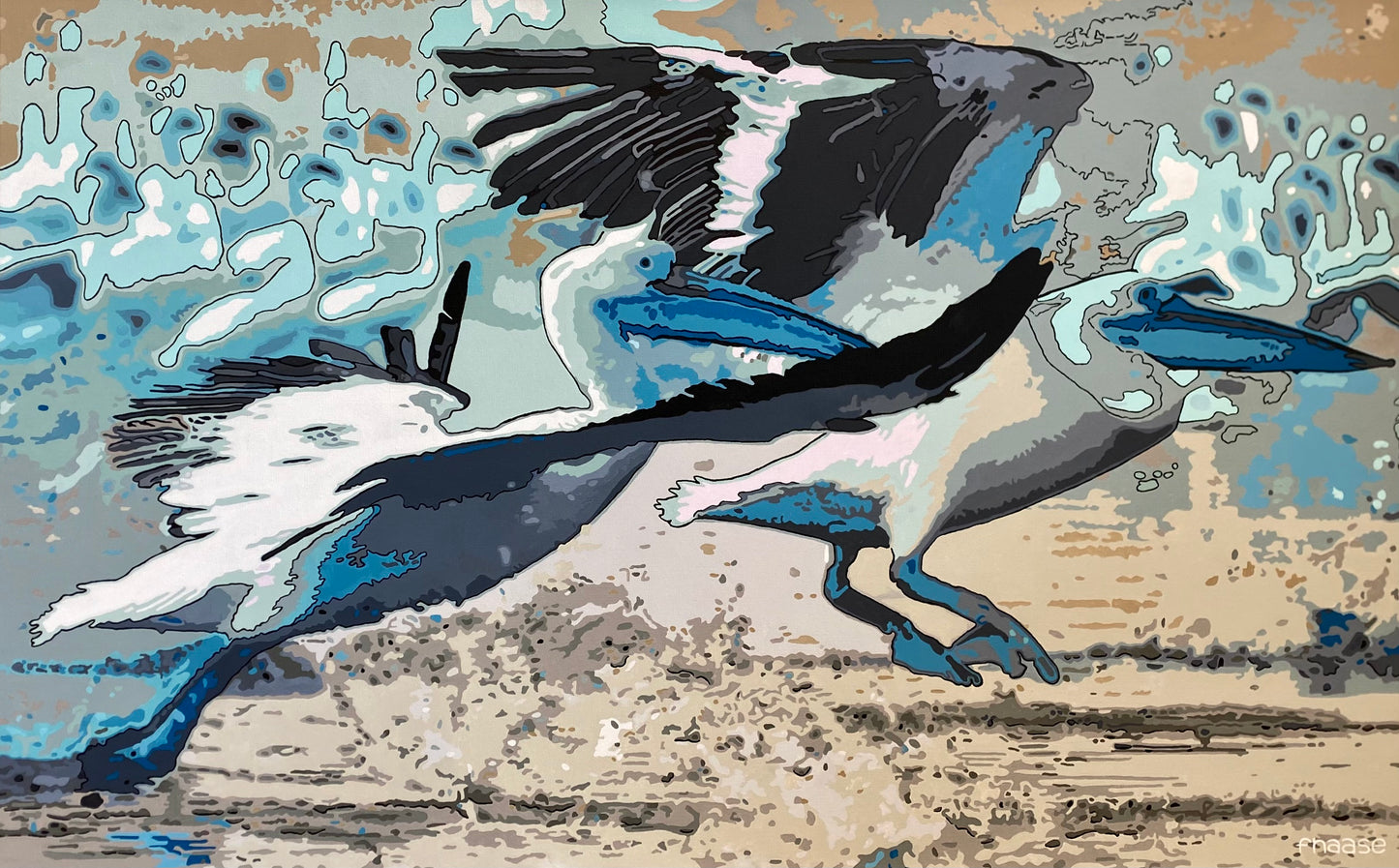 Pelicans in Flight