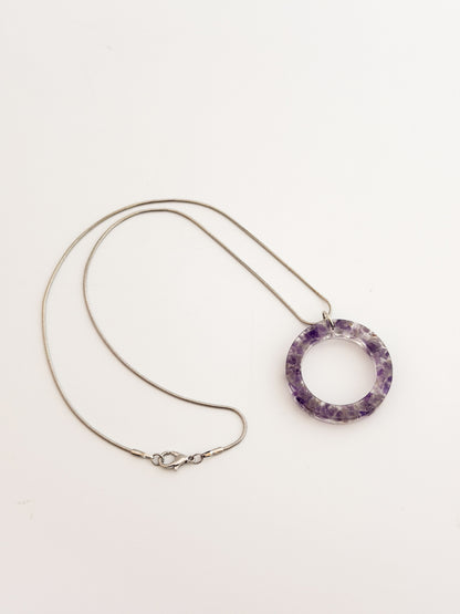Amethyst Open Circle Necklace