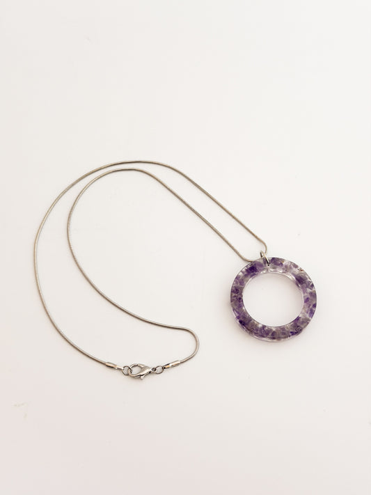 Amethyst Open Circle Necklace