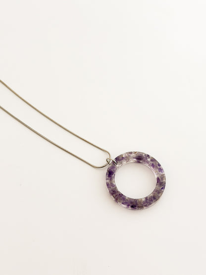 Amethyst Open Circle Necklace
