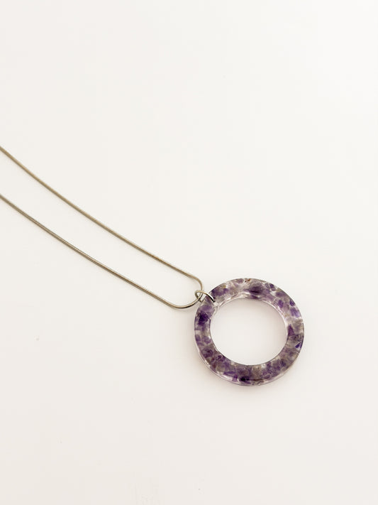 Amethyst Open Circle Necklace