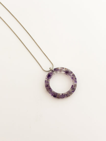 Amethyst Open Circle Necklace