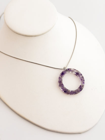 Amethyst Open Circle Necklace