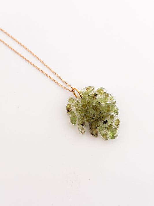 Peridot Monsterra Necklace