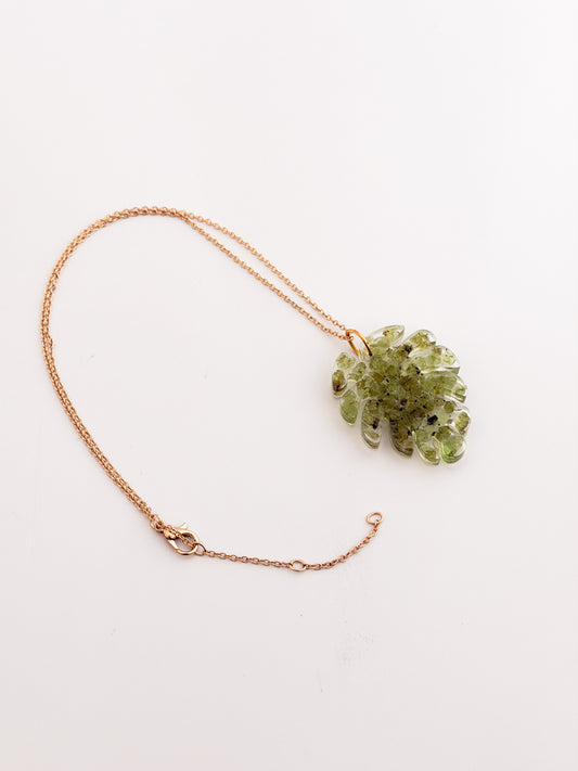 Peridot Monsterra Necklace