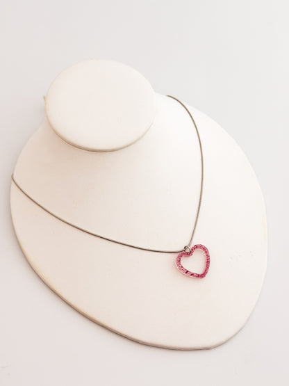 Pink Open Heart Necklace