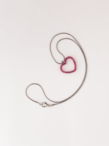 Pink Open Heart Necklace