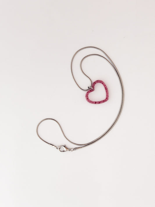 Pink Open Heart Necklace