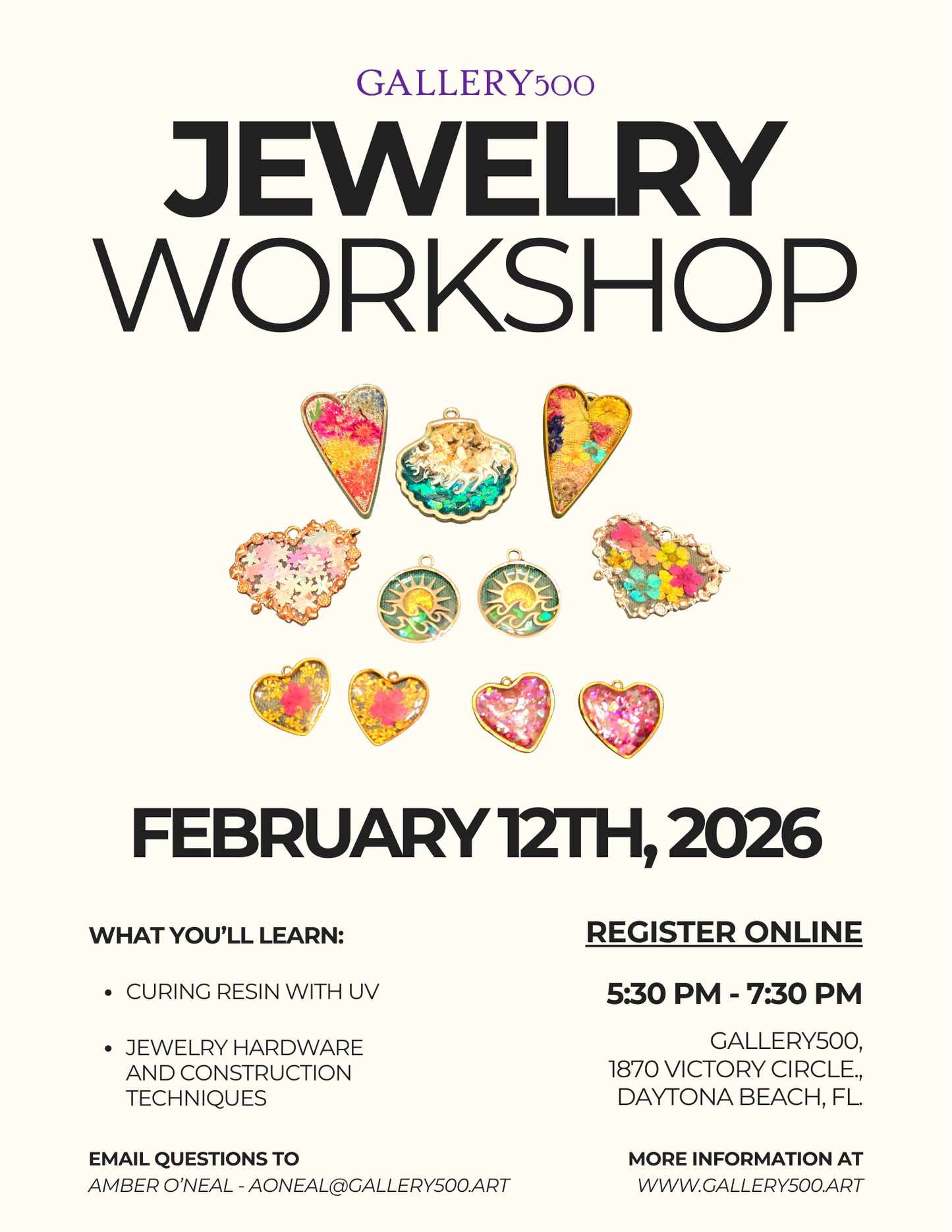 Resin Jewelry Workshop with Janie Lewandowski