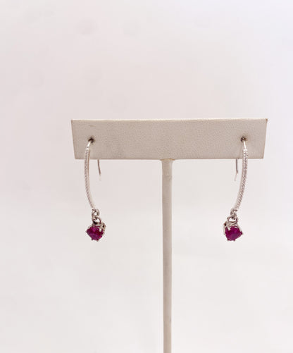 Ruby Heart Earrings