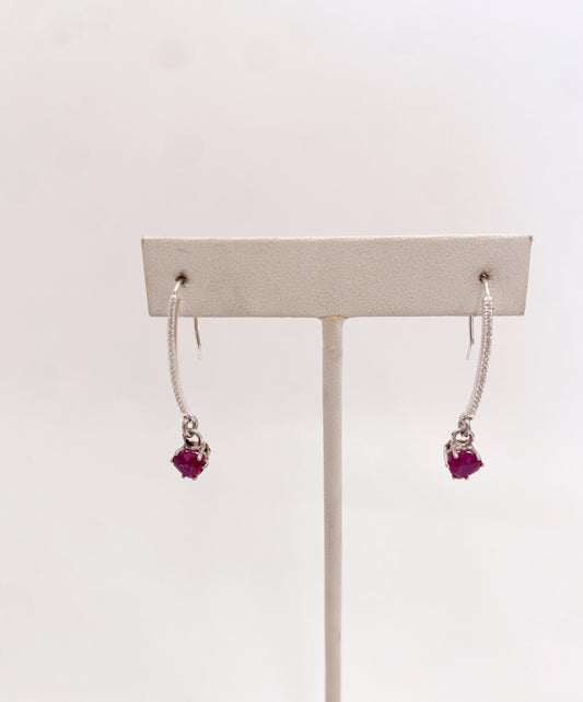 Ruby Heart Earrings