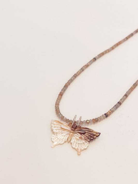 Mother of Pearl Butterfly Necklace