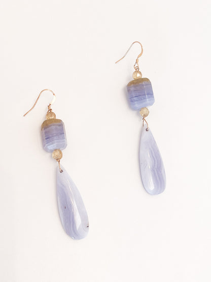 Blue Lace Agate Earrings