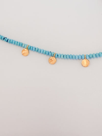 Ammolite Fossil with Turquoise Necklace