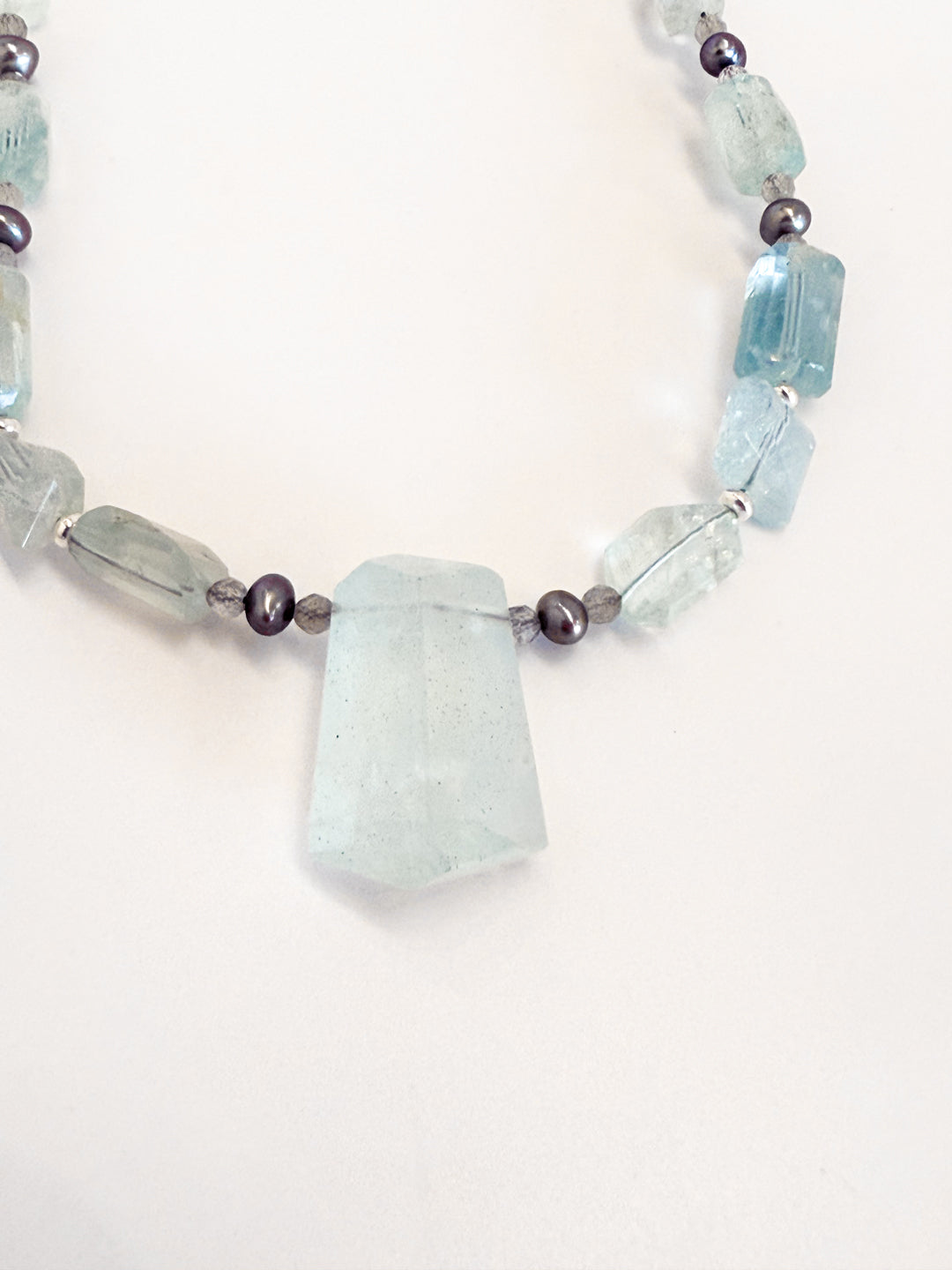 Aquamarine and Pearl Necklace