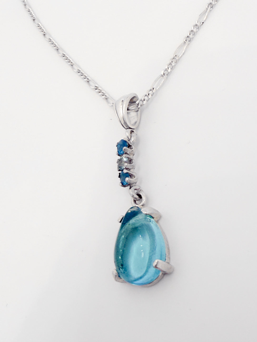 Blue Topaz Teardrop Necklace