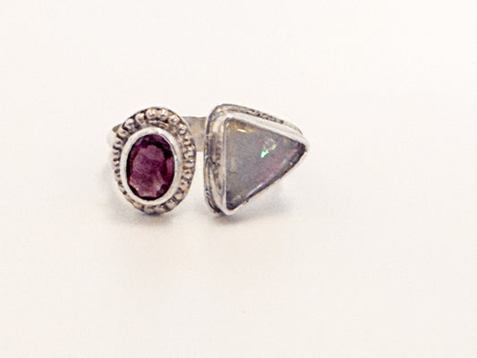Amethyst and Opal Ring