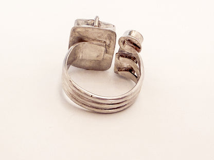 Quartz and Fire Opal Ring