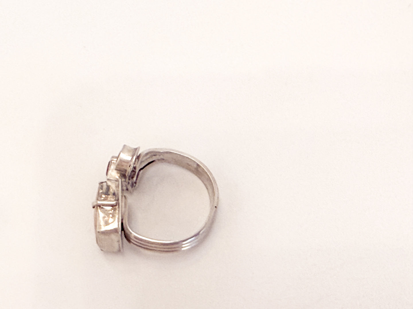 Quartz and Fire Opal Ring