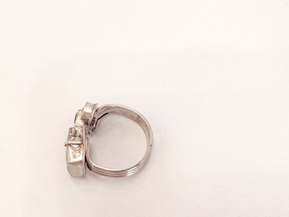 Quartz and Fire Opal Ring