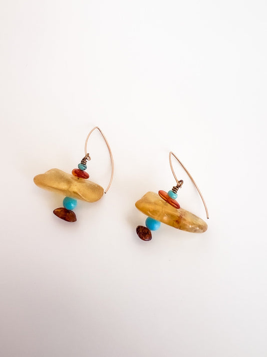 Amber & Turquoise Earrings