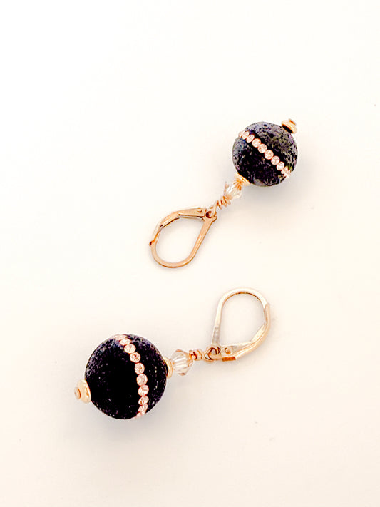Black Lava Rock Earrings