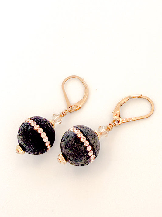 Black Lava Rock Earrings