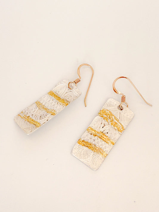 Fine Silver and 24K Gold Earrings