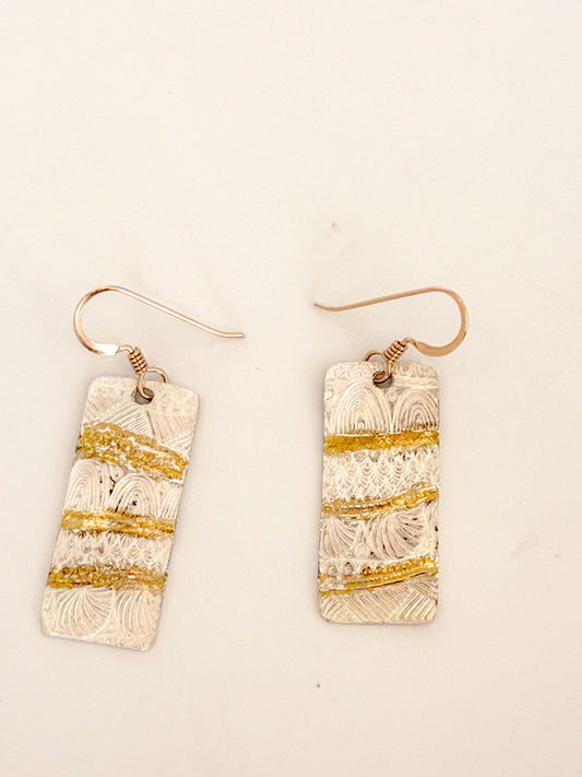Fine Silver and 24K Gold Earrings