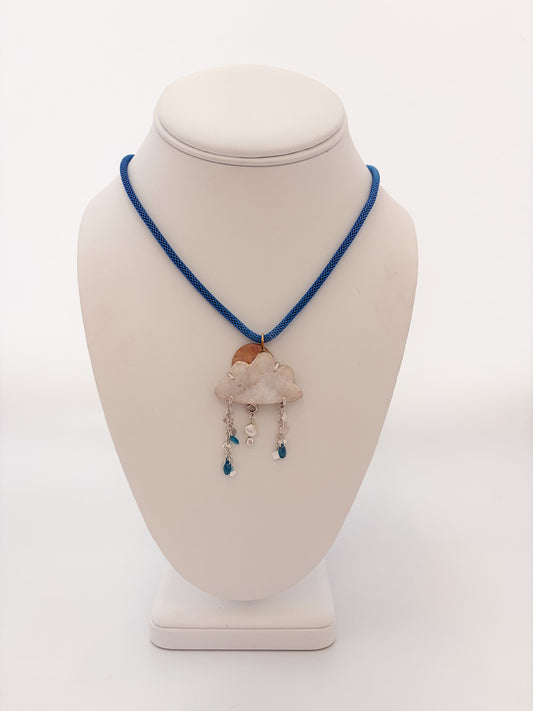 Druzy Cloud Blue Necklace