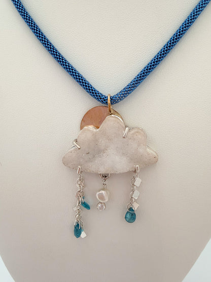 Druzy Cloud Blue Necklace