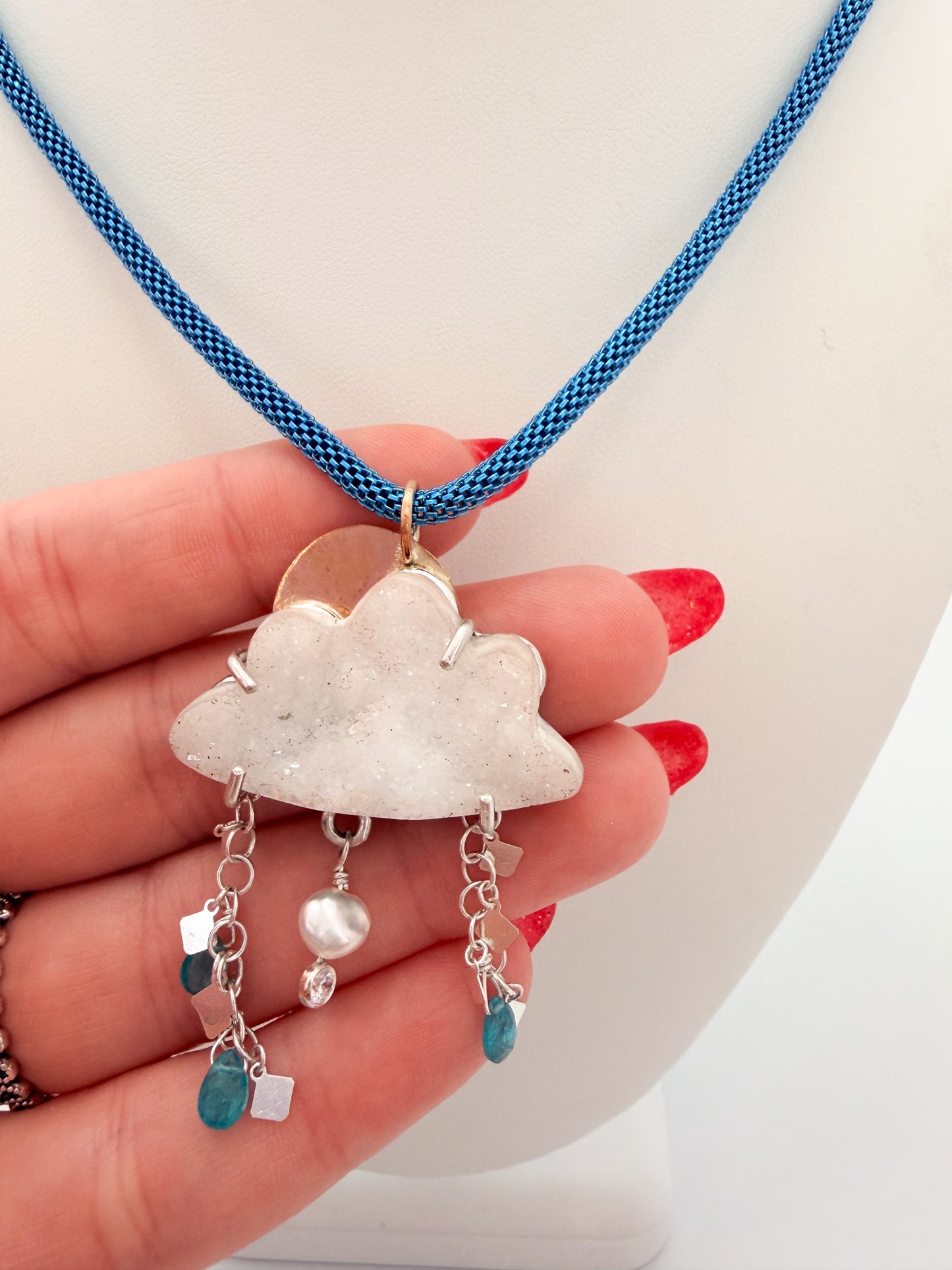 Druzy Cloud Blue Necklace