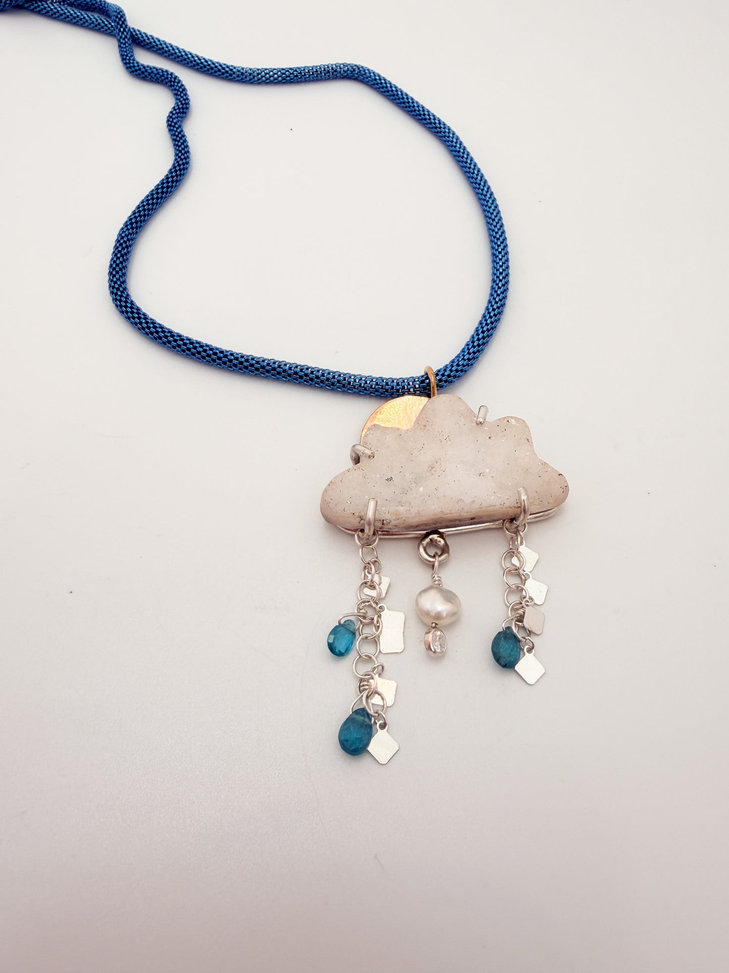 Druzy Cloud Blue Necklace