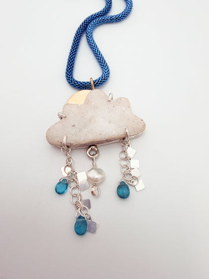 Druzy Cloud Blue Necklace