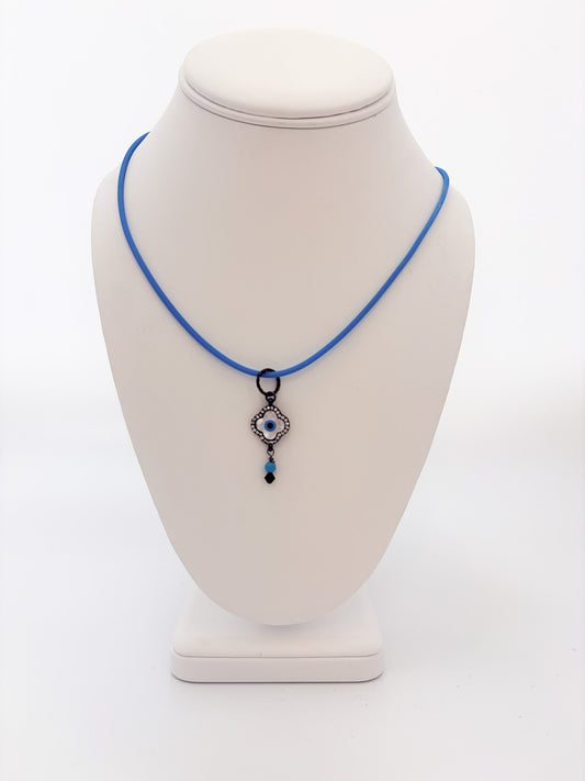Evil Eye Pendant Black Patina Necklace