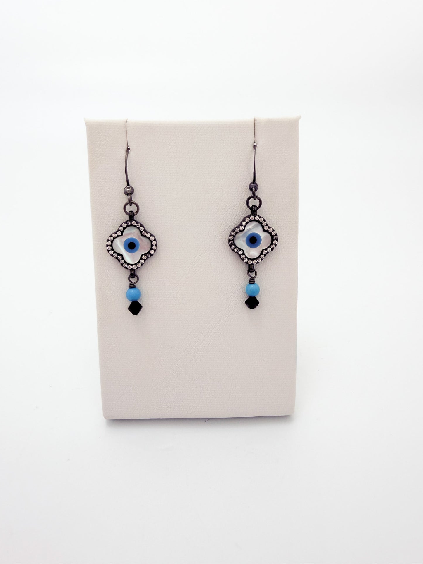 Evil Eye Black Patina Earrings
