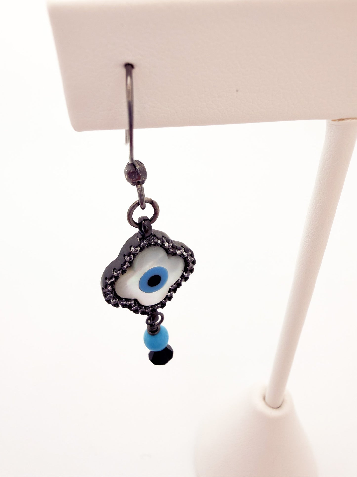Evil Eye Black Patina Earrings