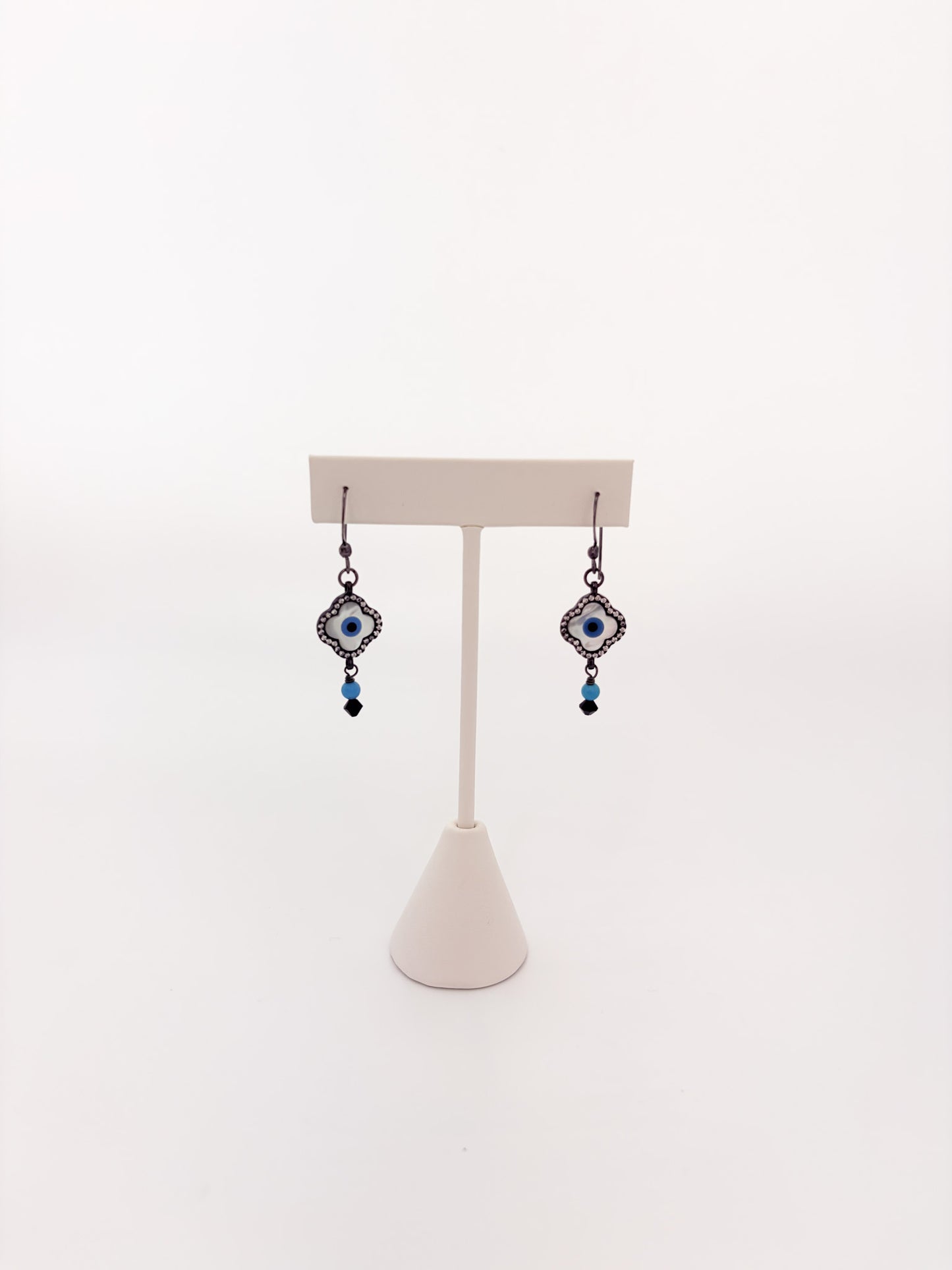 Evil Eye Black Patina Earrings