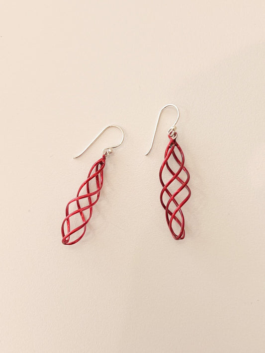Red Swirl Earrings