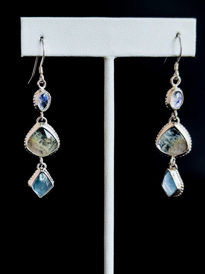 Moonstone and Aquamarine Earrings