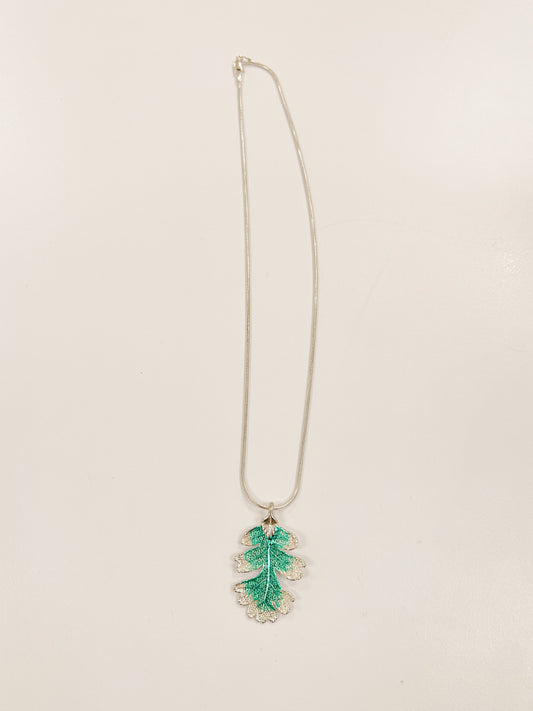 Green Leaf Pendant Necklace