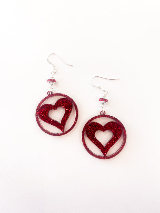 Resin Heart Earrings